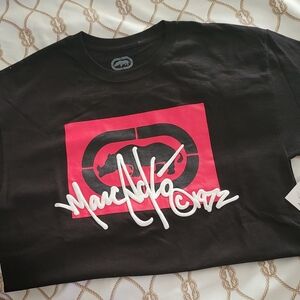 Ecko Unlimited Black T-Shirt with Red and White Graphic